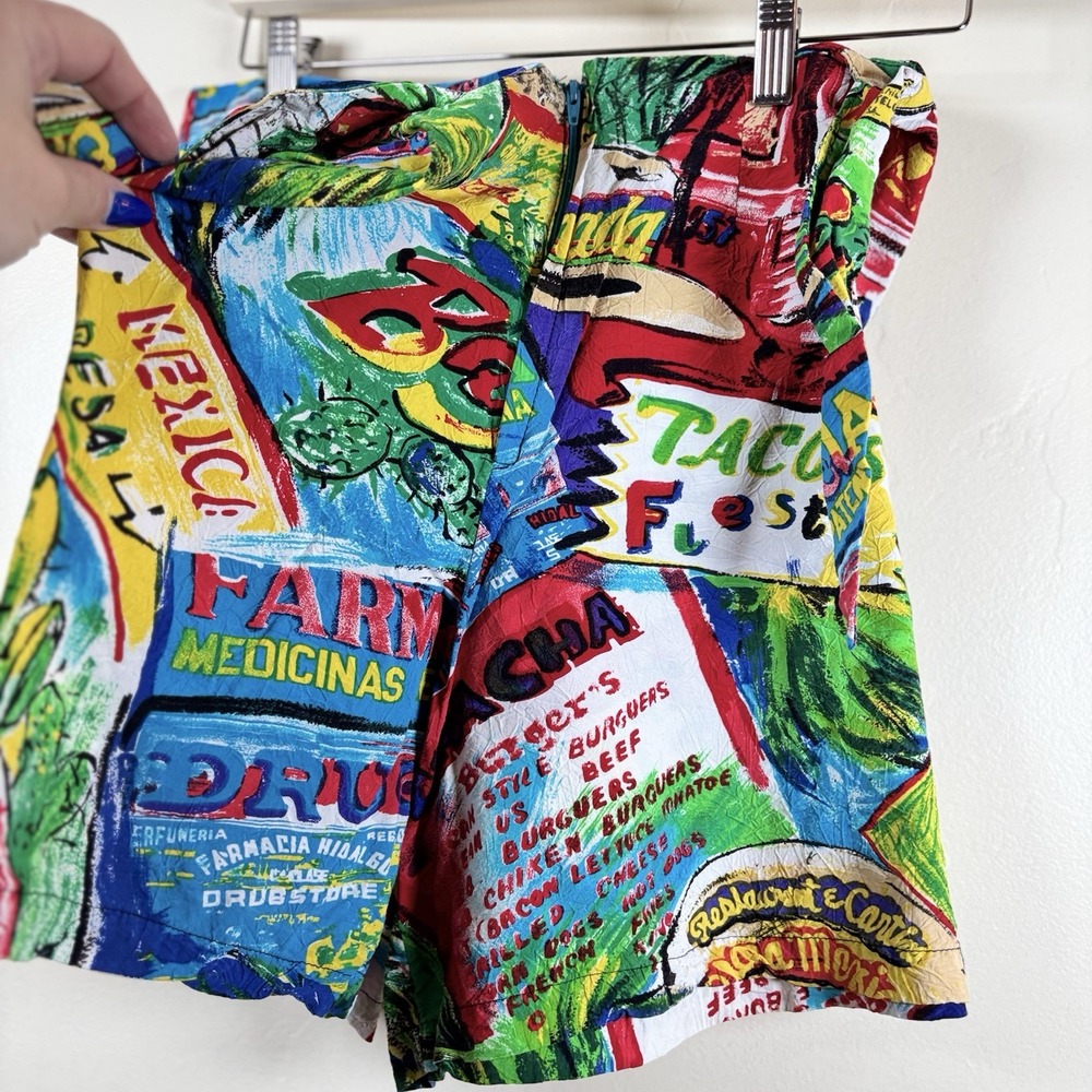 Vintage 90's RARE JAMS WORLD Ensenada Mexico Theme Skirt Skort Women's 30" Waist - Picture 3 of 8